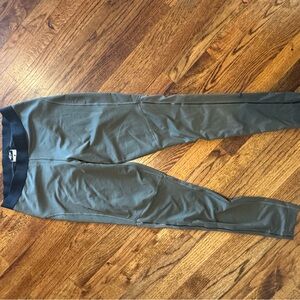 Nike pro womens Green Leggings with Black Waistband